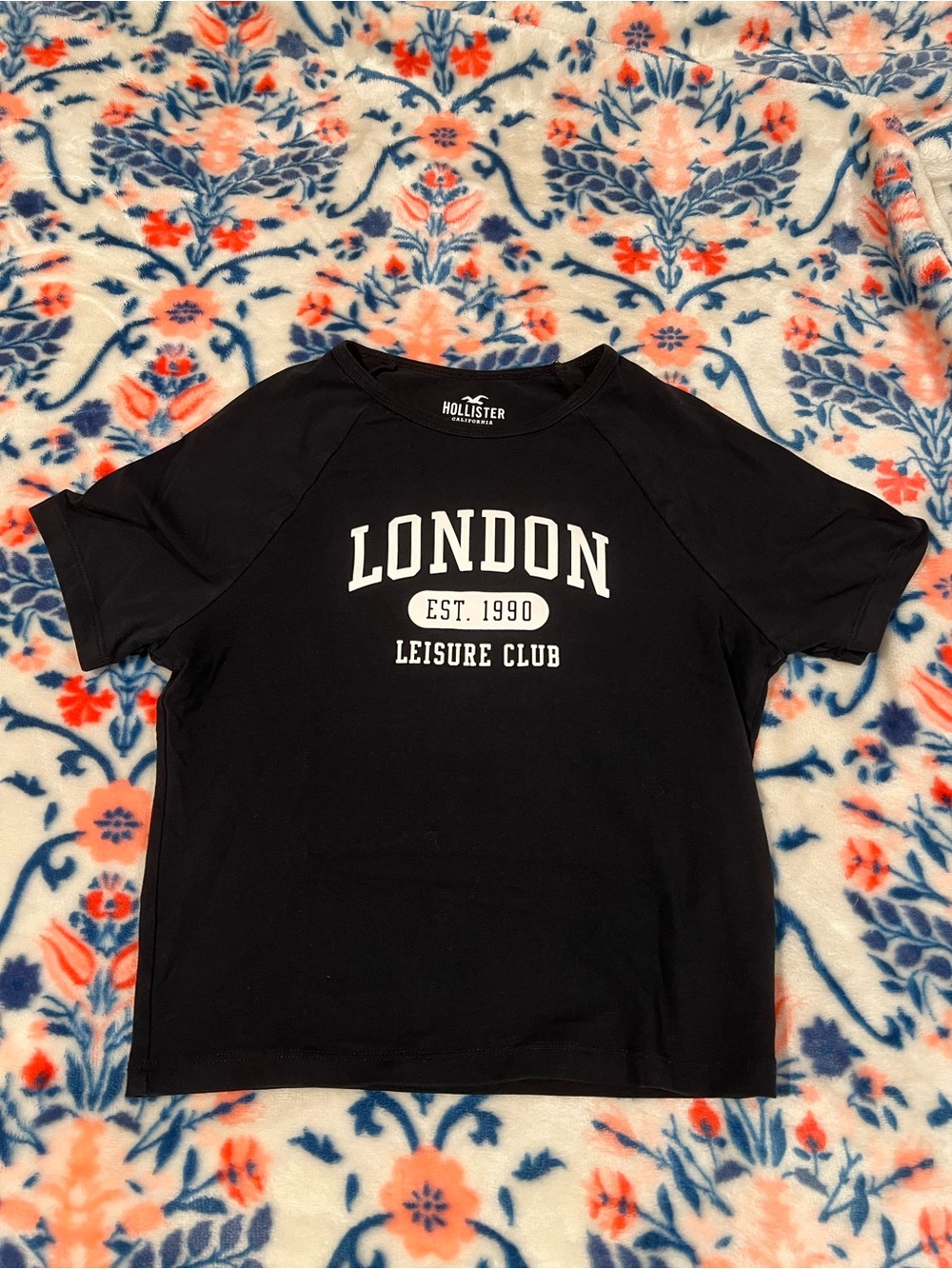Hollister Black Graphic 'London Leisure Club' Short Sleeve Tee